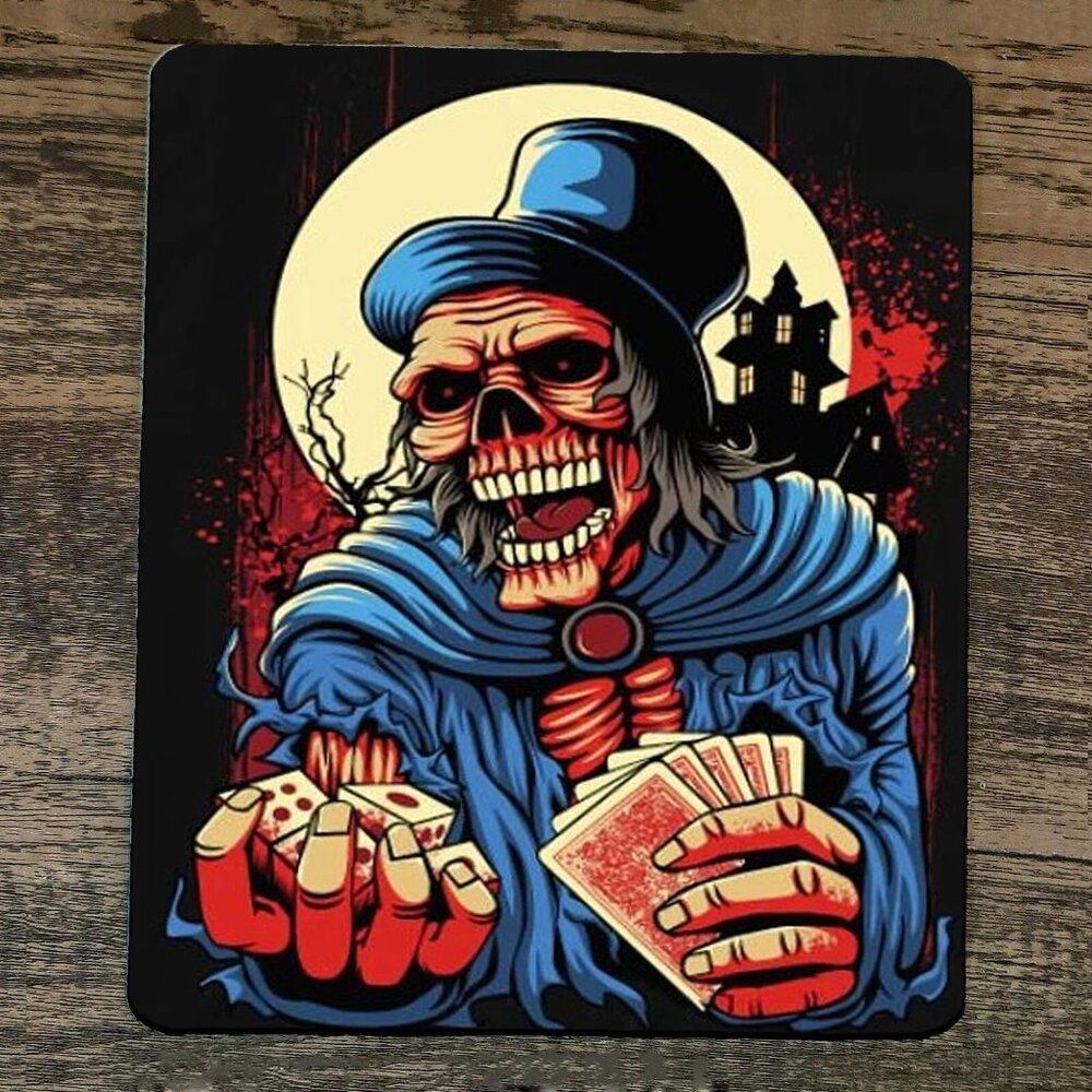 Mouse Pad Gambling‎ With Death Skeleton
